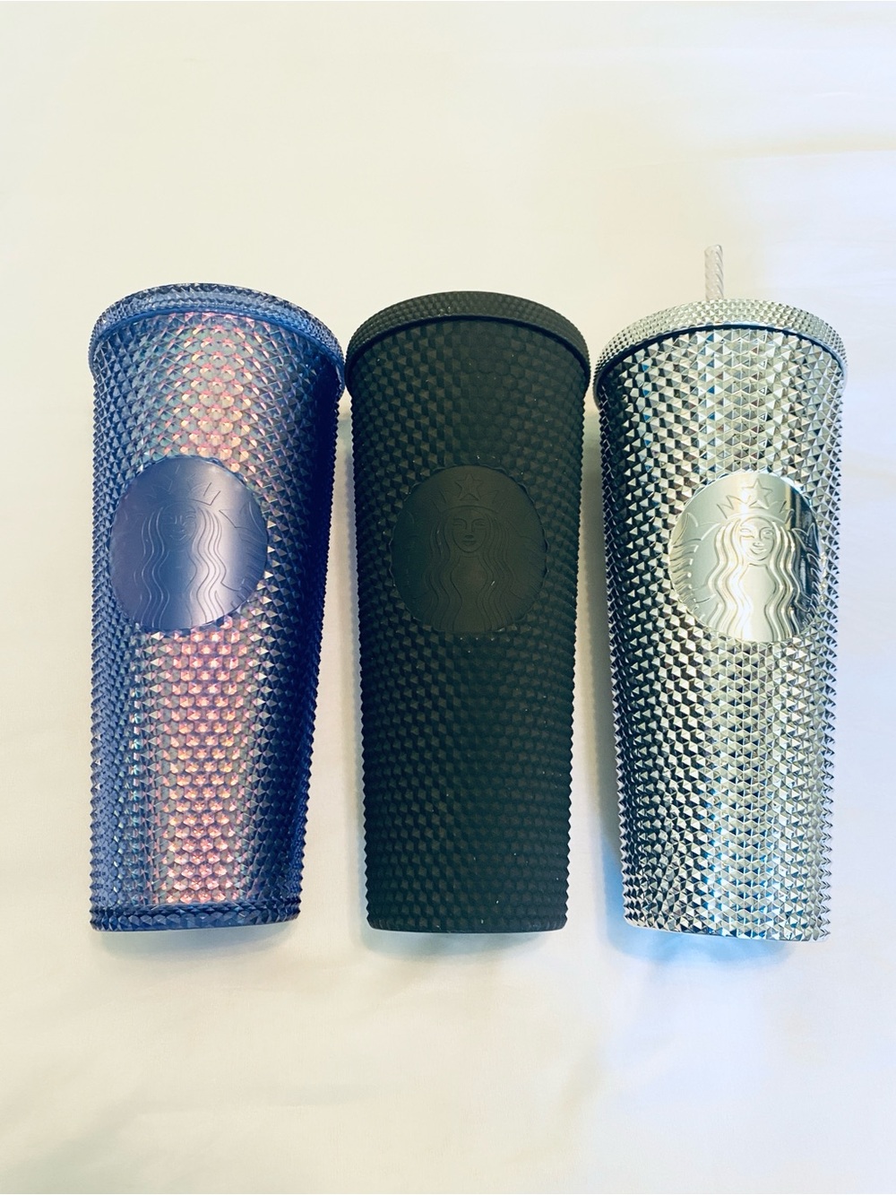 NEW Lot Starbucks Walt Disney Studded Tumbler Bundle 24oz silver 50th black